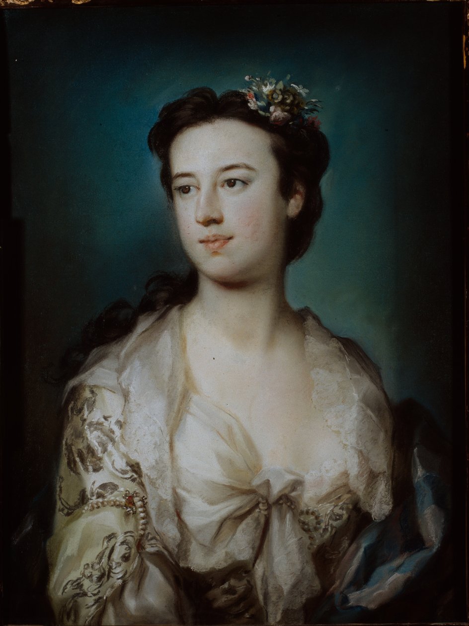 Portræt af Lady Dorothy Boyle, grevinde af Euston (pastel på papir) af George Knapton