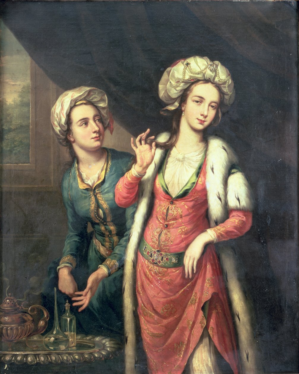 Portræt af en dame, der menes at være Lady Mary Wortley Montagu af George Knapton