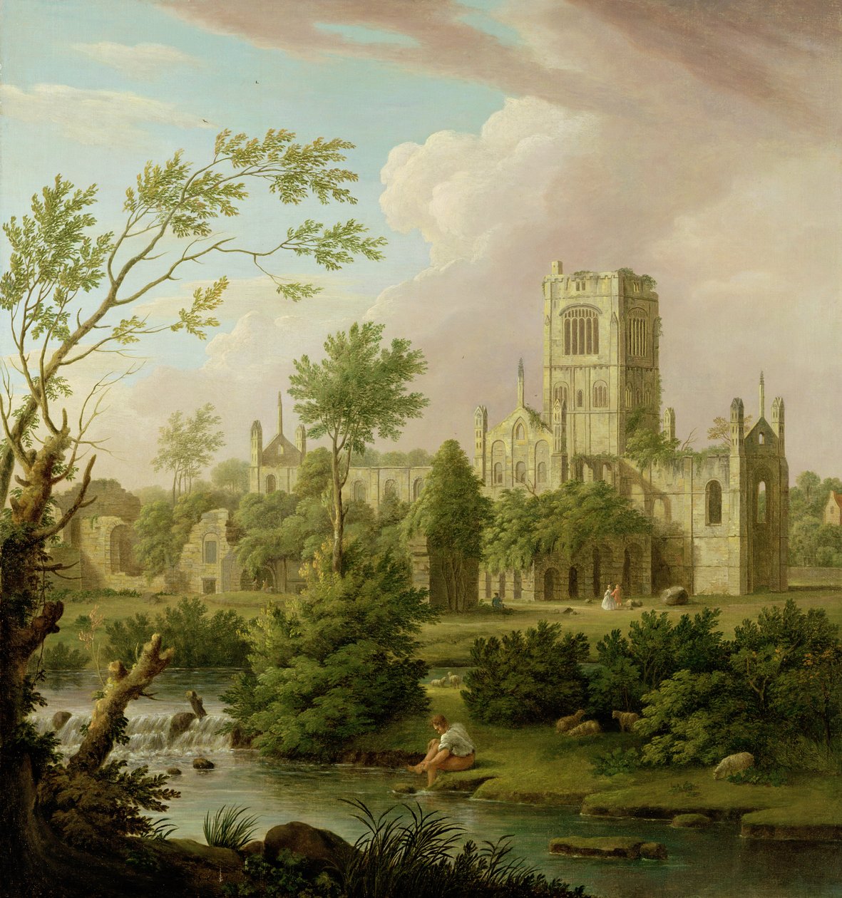 Kirkstall Abbey, Yorkshire af George Lambert