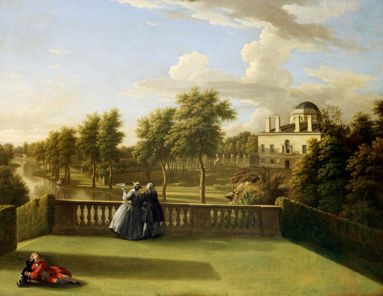 Udsigt fra Cascade Terrace, Chiswick (olie på lærred) af George Lambert