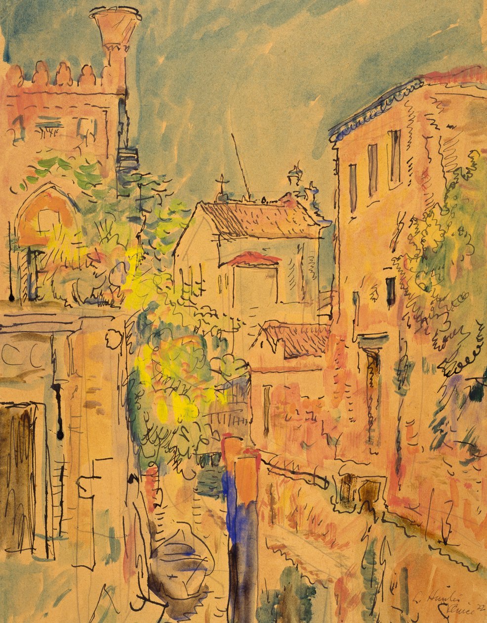 En kanal i Venedig af George Leslie Hunter