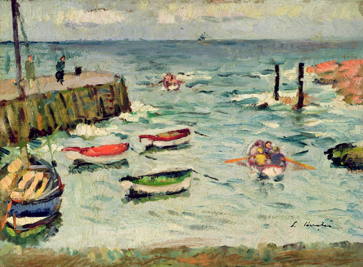 En sommerdag, Largo (olie på panel) af George Leslie Hunter