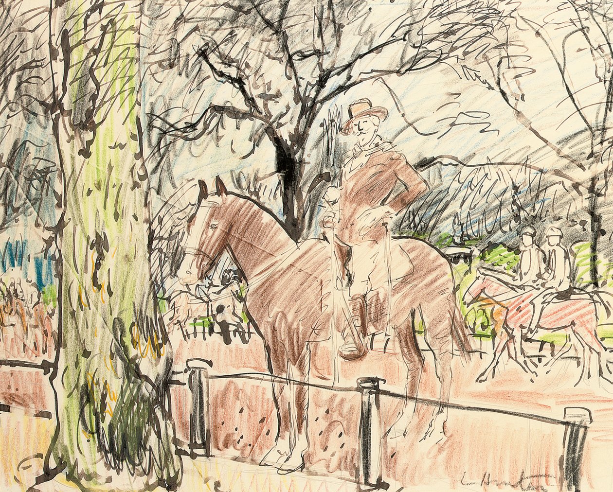 Don Roberto Cunninghame Graham i Rotten Row, Hyde Park af George Leslie Hunter
