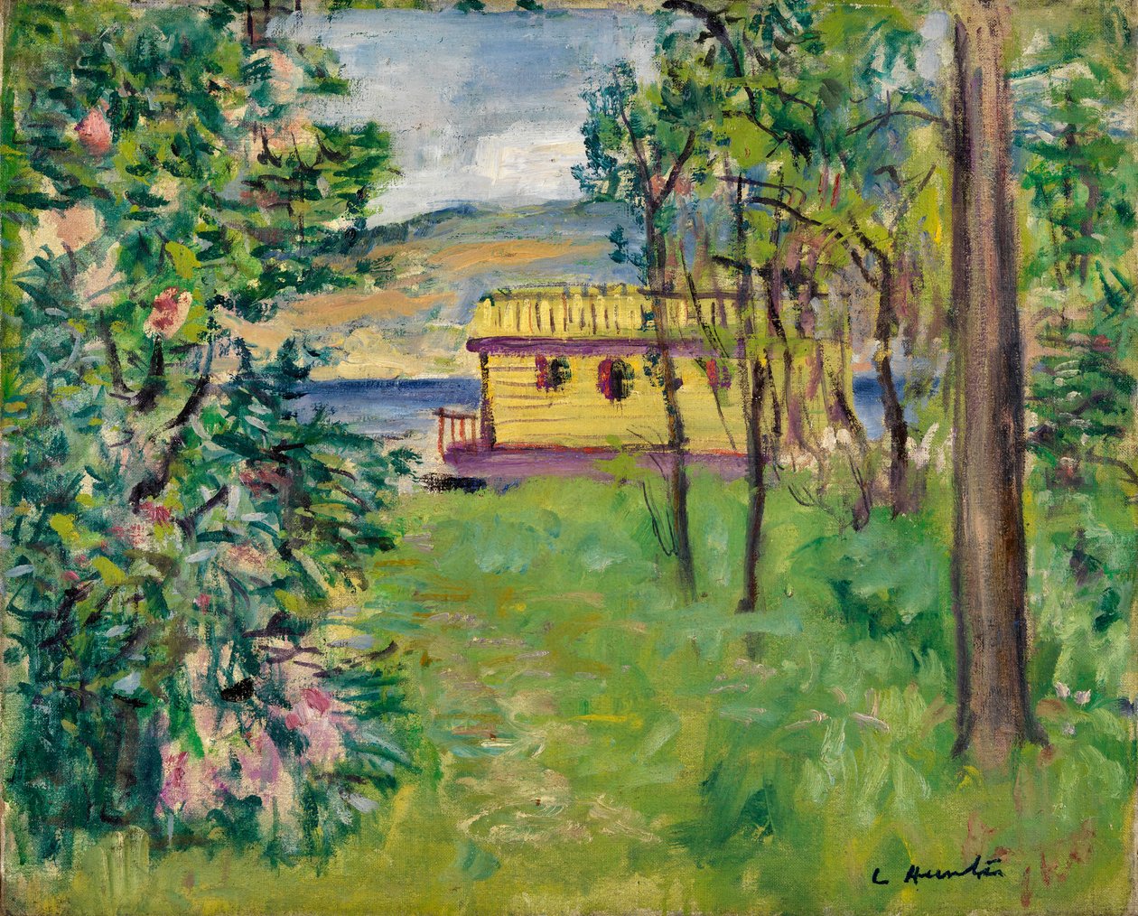 Husbåd, Loch Lomond, ca. 1924-31 (olie på lærred) af George Leslie Hunter