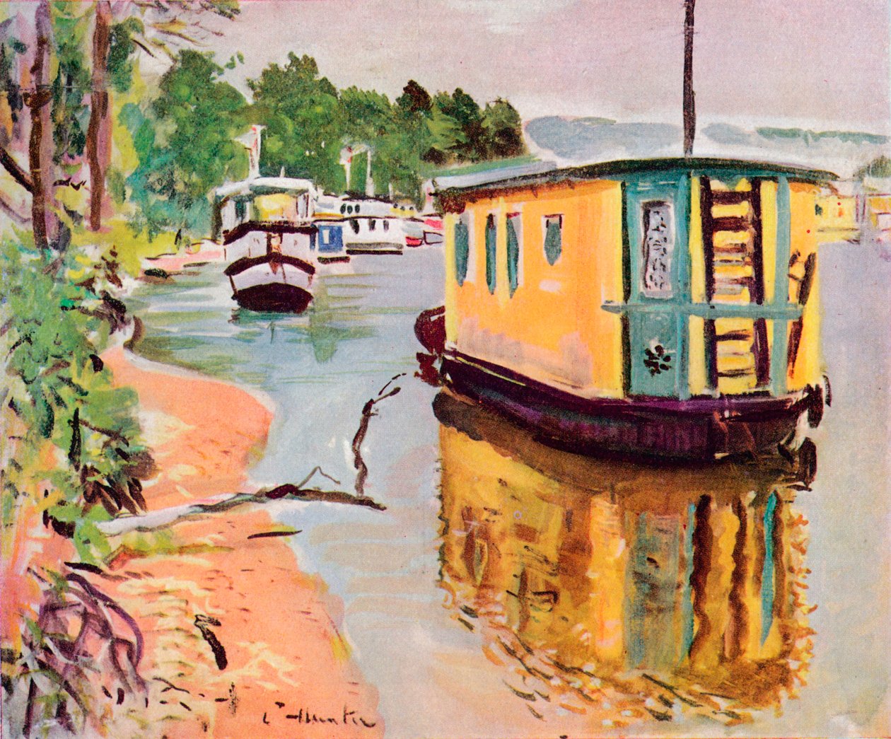 Husbåde, Loch Lomond, c1924 af George Leslie Hunter