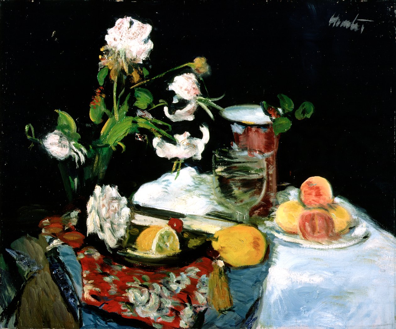 Stilleben, ca. 1918 (olie på lærred) af George Leslie Hunter
