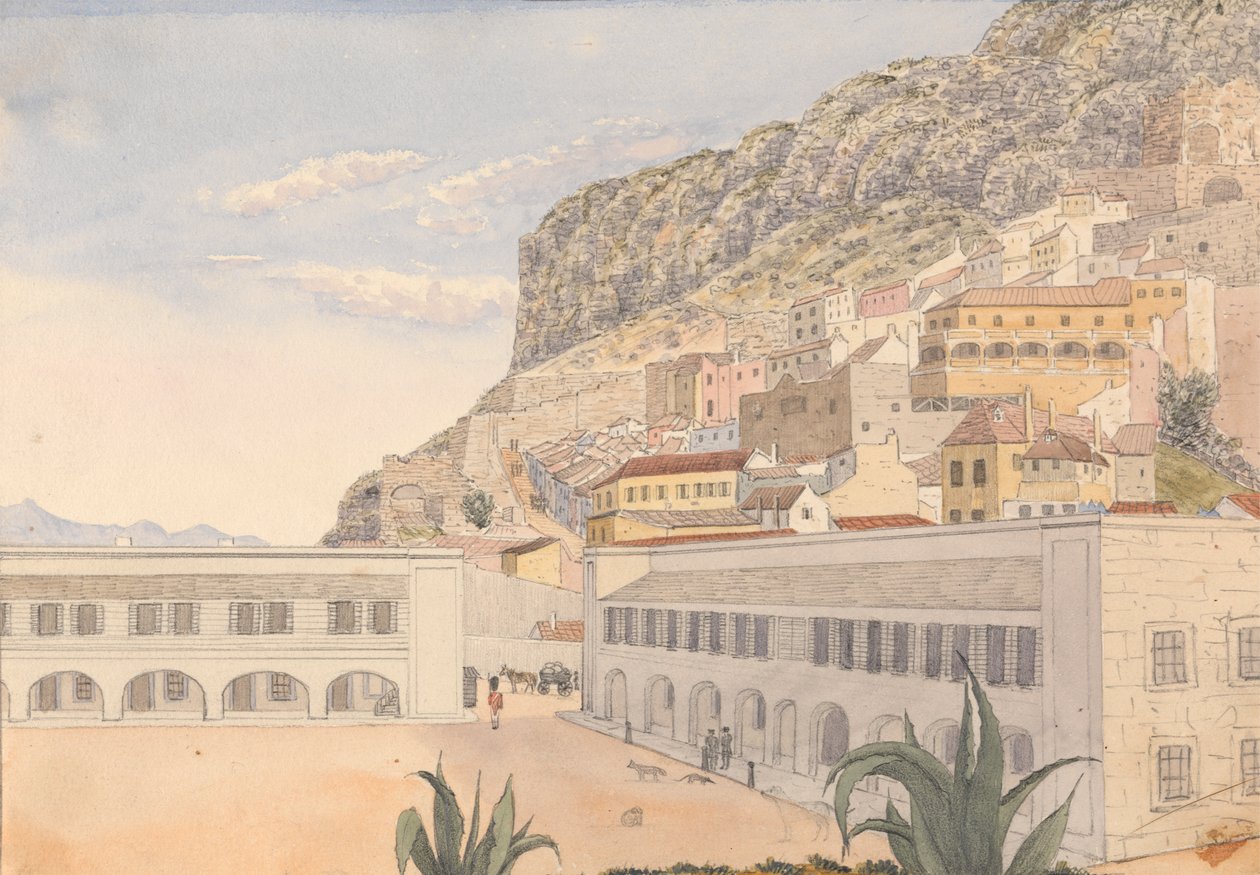 Officerskvarterer og Kasematkaserne, Gibraltar af George Lothian Hall