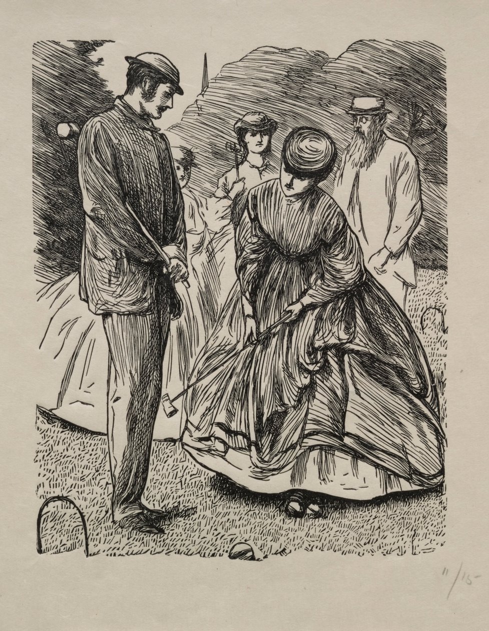 How Not to Play the Game, 1865. af George Louis Palmella Busson Du Maurier