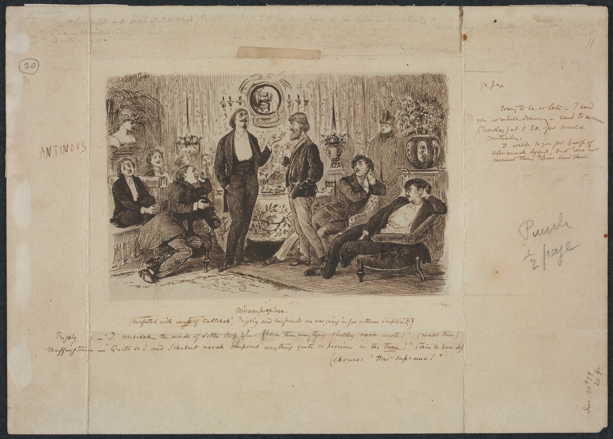 Nincompoopiana, Illustration for Punch, ca. 1879. af George Louis Palmella Busson Du Maurier