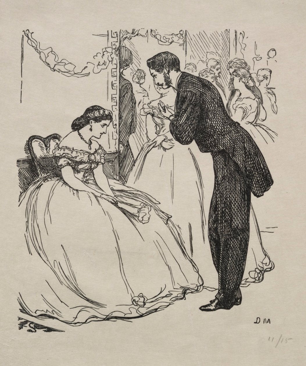 Sangen om den trøstesløse, 1863. af George Louis Palmella Busson Du Maurier