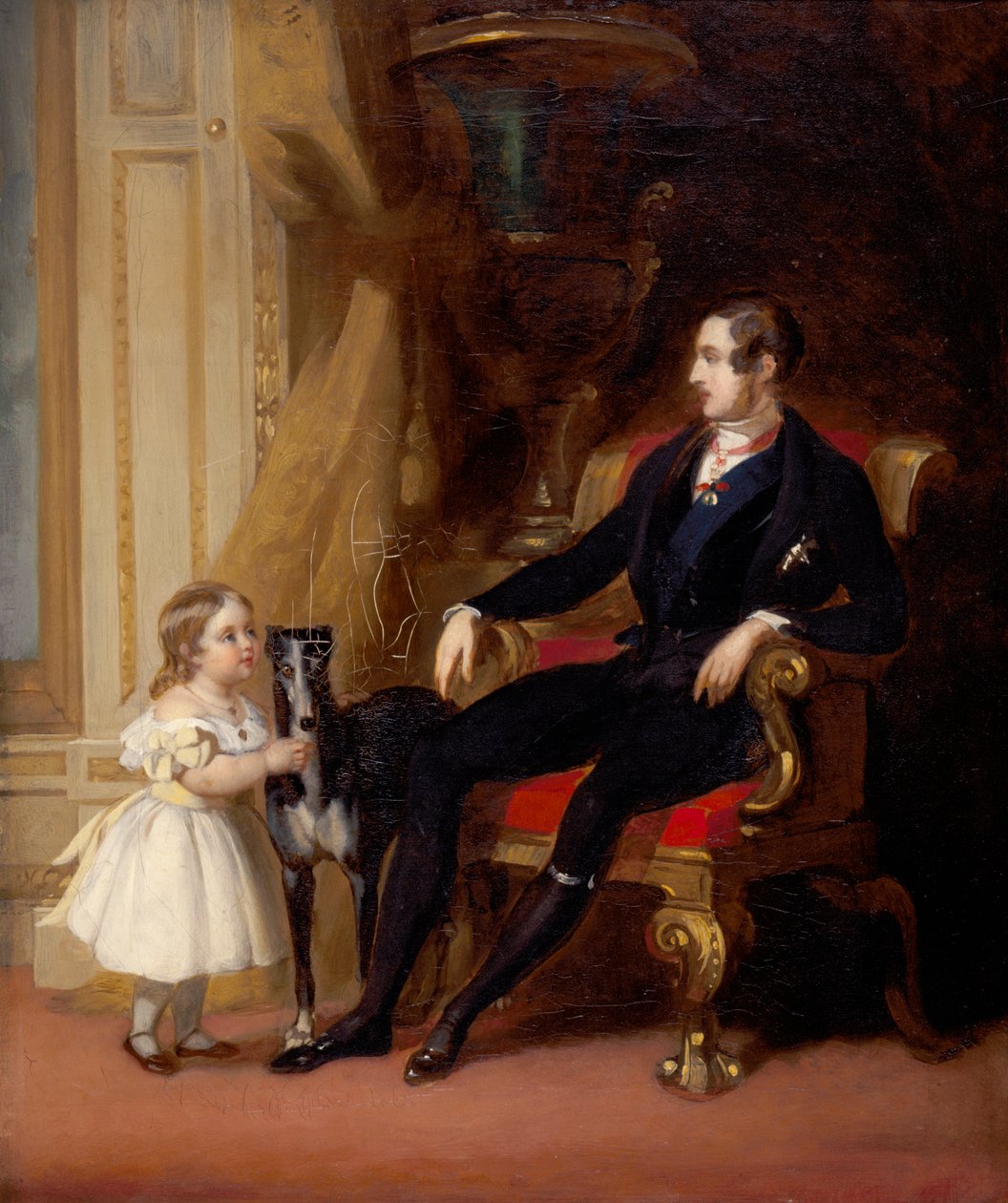 Albert, Prinsgemalen med Prinsesse Victoria og Eos (olie på lærred) af George Lucas