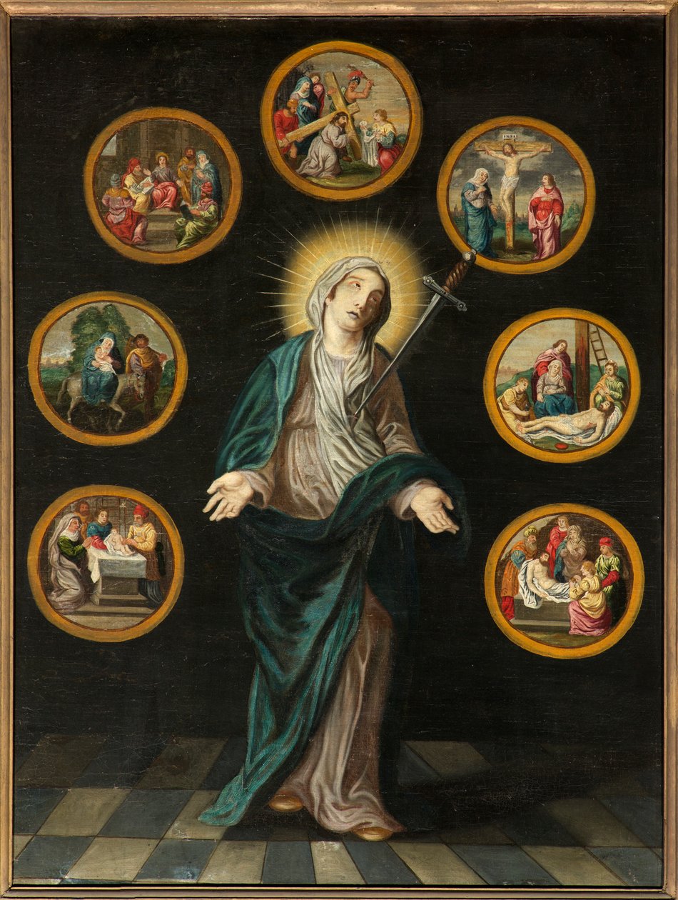 Parish Church (Parish Church Onze-Lieve-Vrouw). Interiør. Maleri. af Bartolome Esteban and studio Murillo