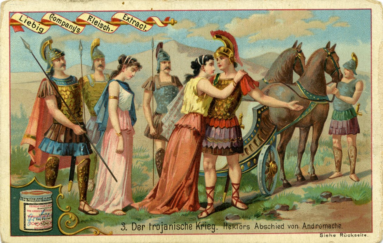 De trojanske krige: Hectors farvel til Andromache af Bartolome Esteban and studio Murillo