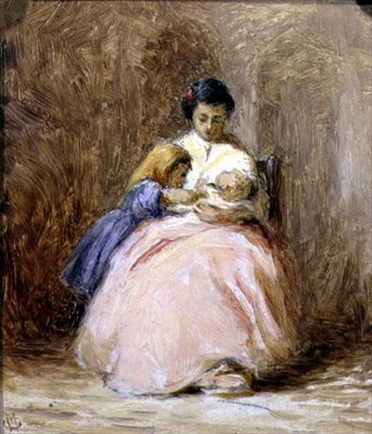 The New Baby, ca. 1870 (olie på lærred) af George Manson