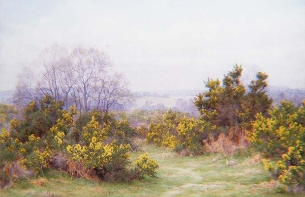 A Surrey Common (akvarel) af George Marks