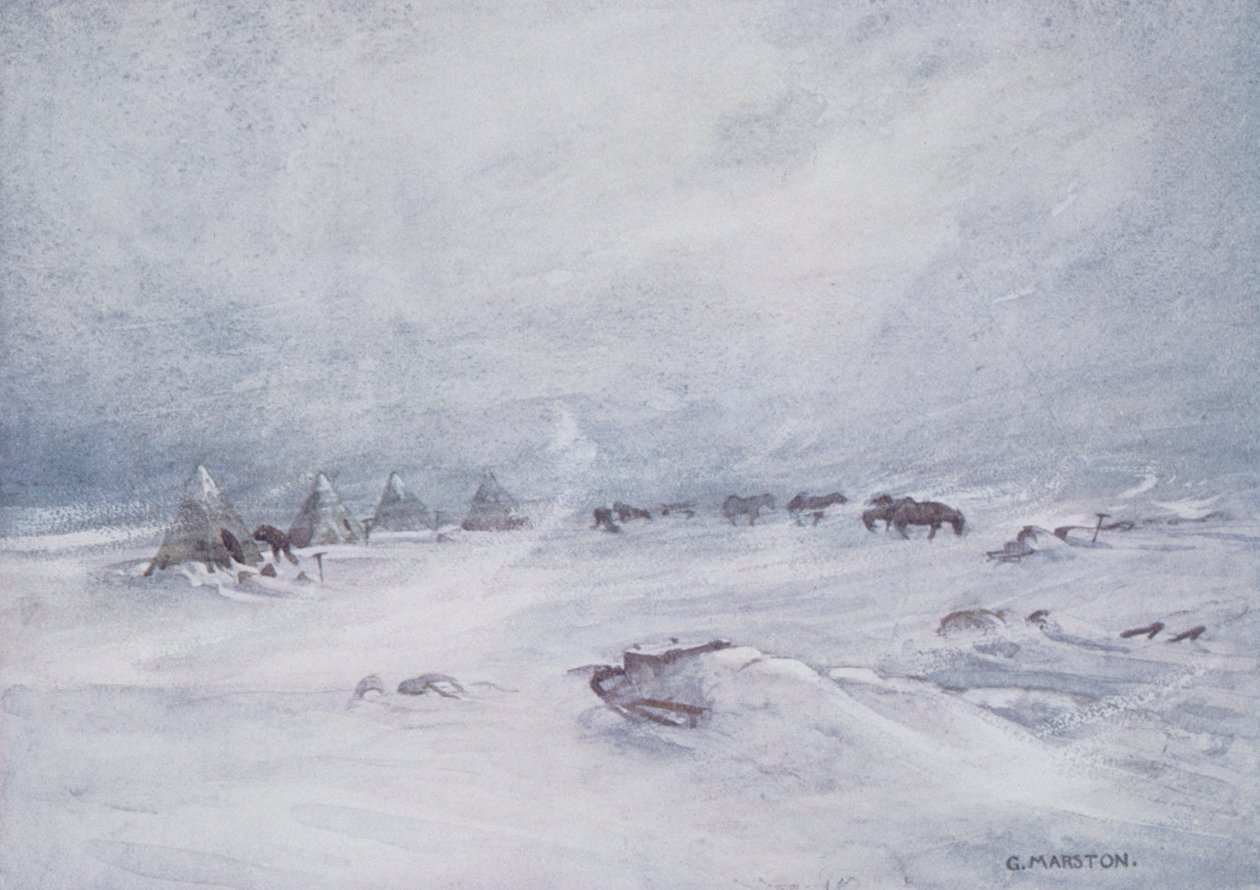 A Blizzard on the Barrier, illustration fra 