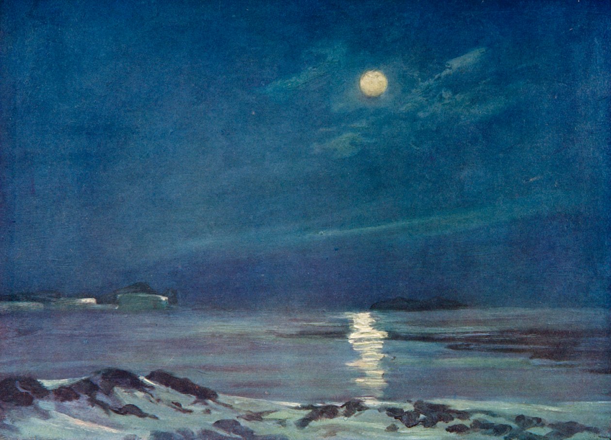 Fuldmåne om vinteren, c1908, 1909 af George Marston