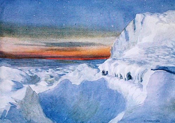 The Return of the Sun in the Antarctic, illustration fra 