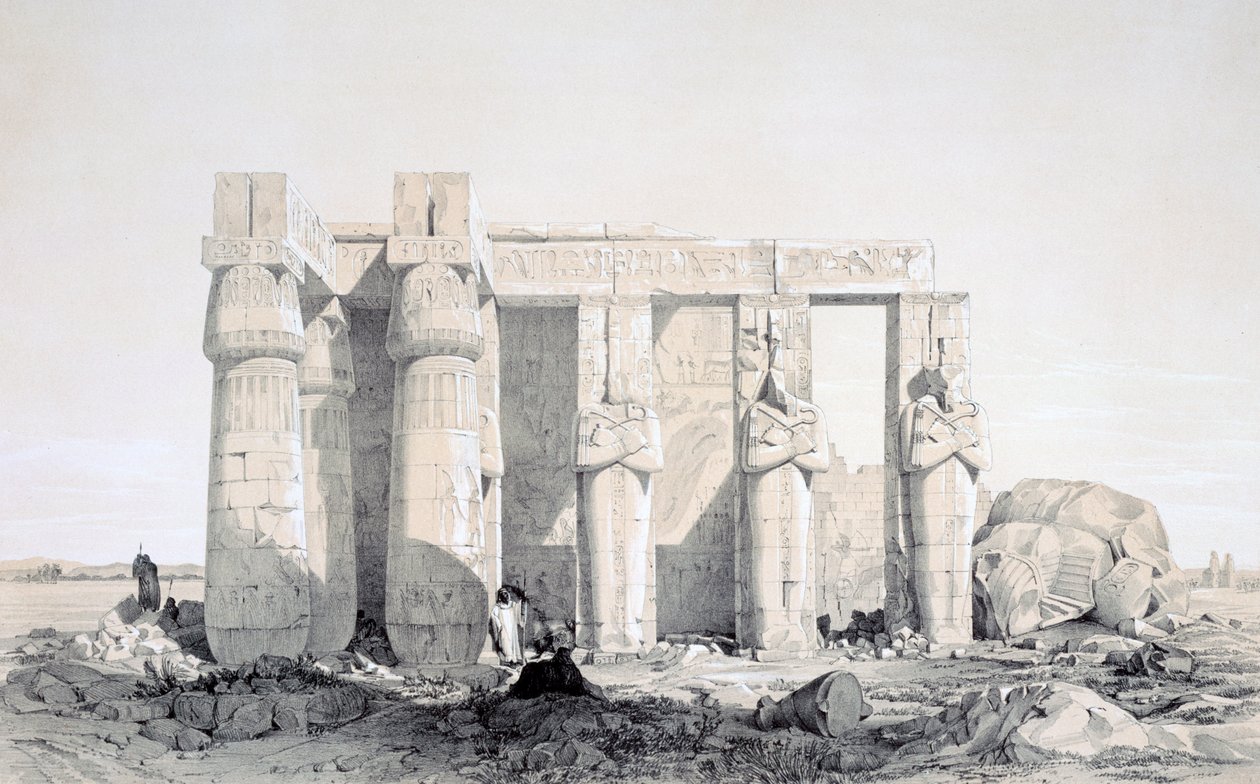 Ramseion, Luxor, Egypten, 1800-tallet af George Moore