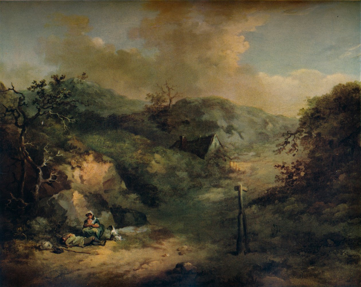 A Hillside with Tramps reposing, c1793 af George Morland