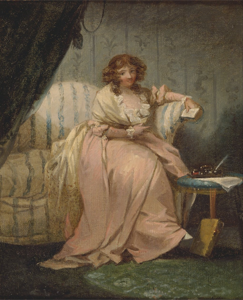 En kvinde ved navn Anne, kunstnerens kone af George Morland