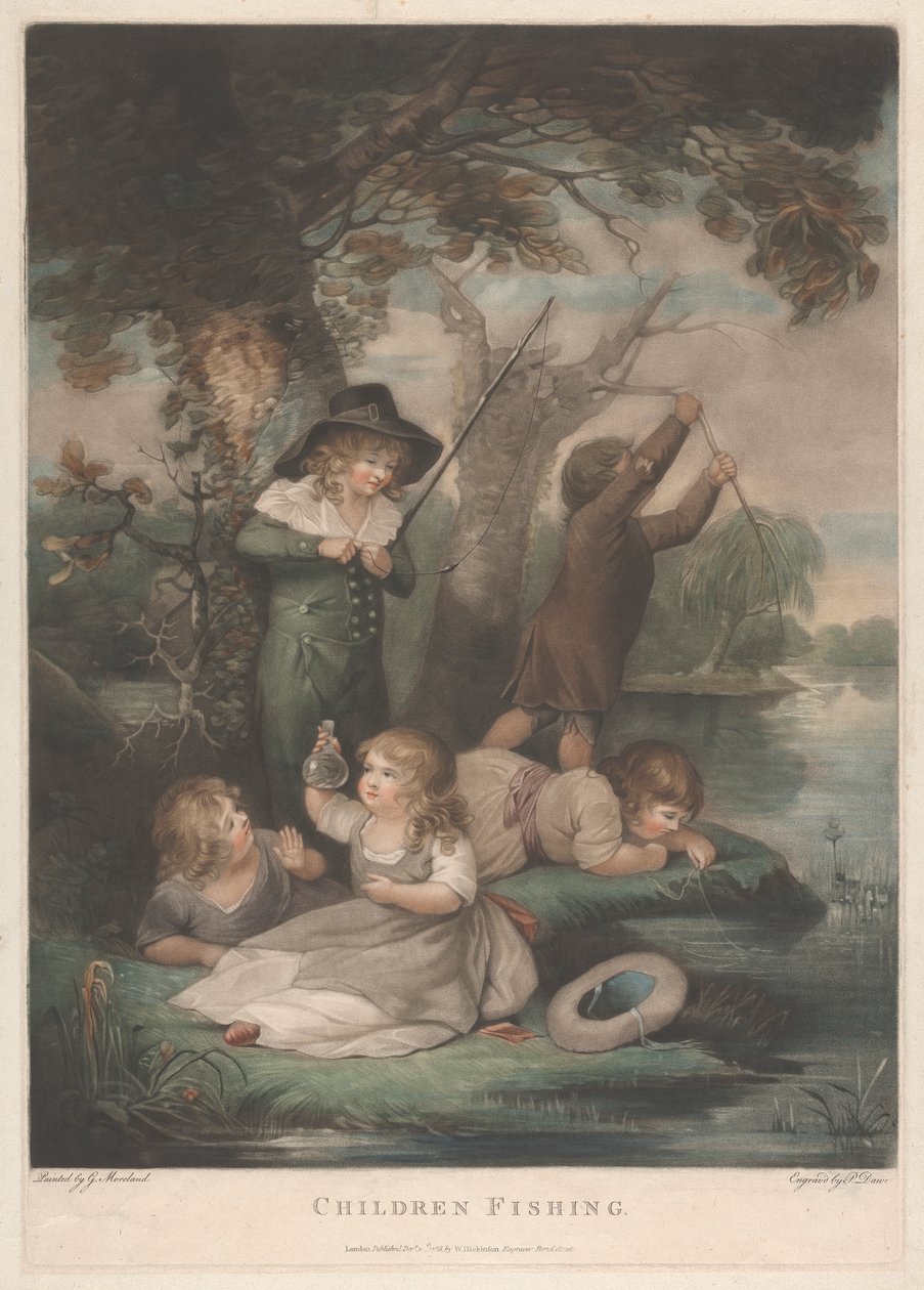Børn Fiskeri af George Morland