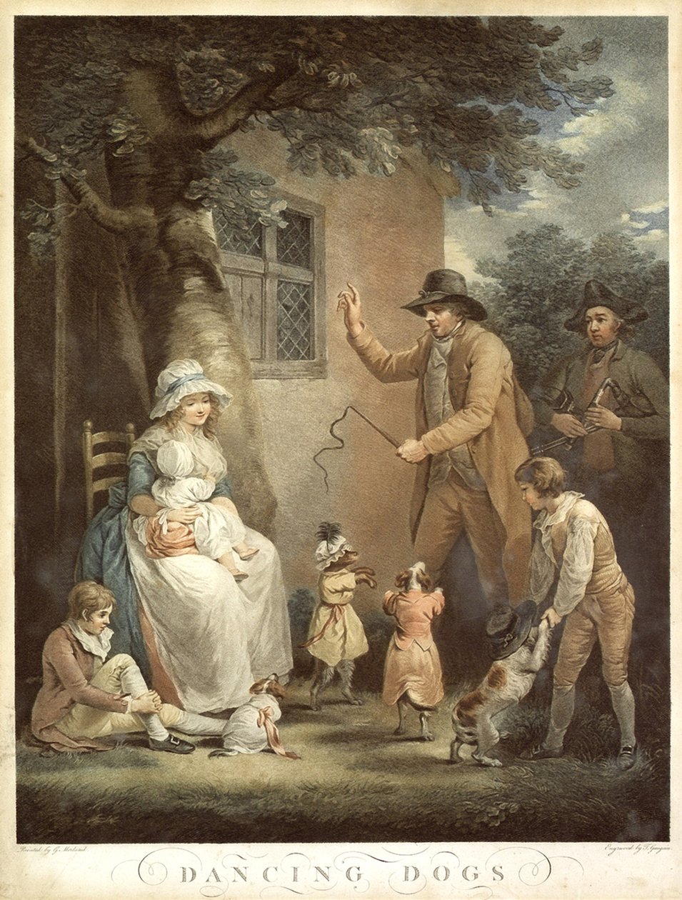 Dansende hunde, ca. 1800 af George Morland