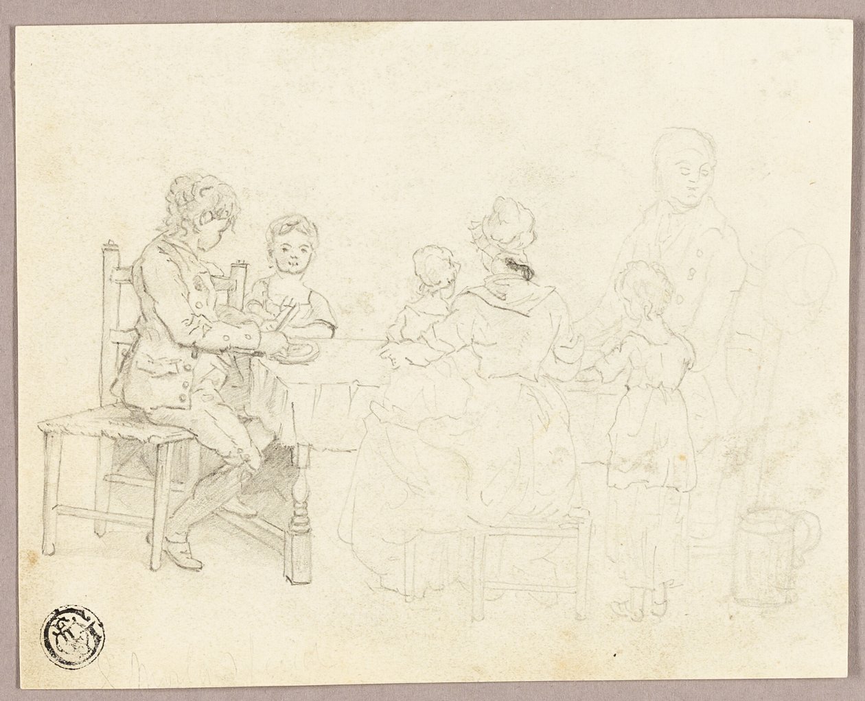 Familie ved et bord af George Morland