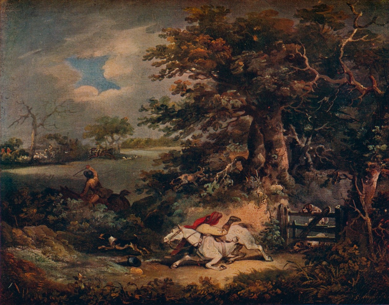 Full Cry - And A Fall, c1790, 1922 af George Morland