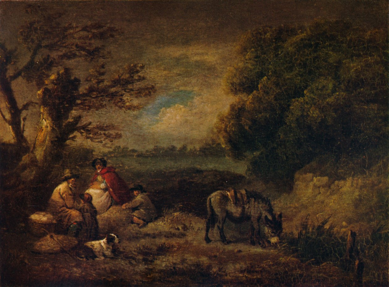 Sigøjnere hviler med æsel, 1795 af George Morland