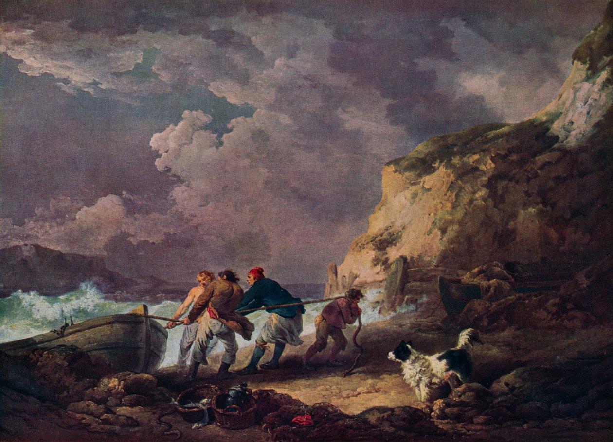 Strand: Fishermen Hauling in a Boat, 1791. af George Morland