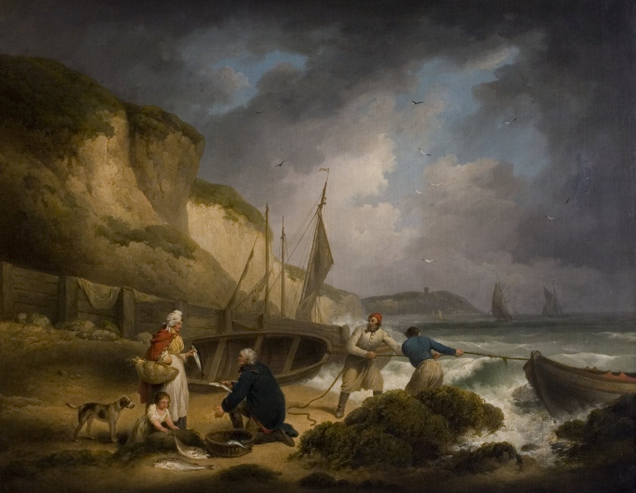 Sælger fisk, ca. 1799 af George Morland