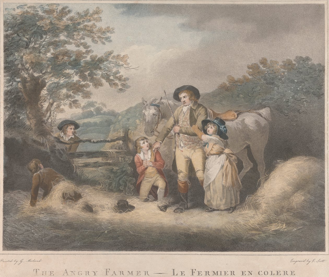 Sæt med fire: The Angry Farmer af George Morland