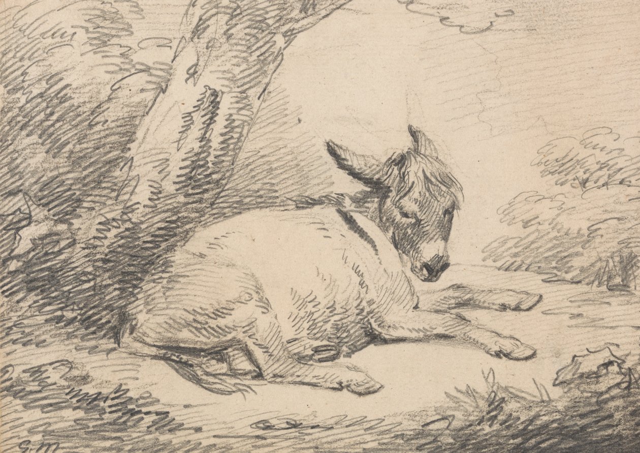 Studie af et æsel under et træ af George Morland