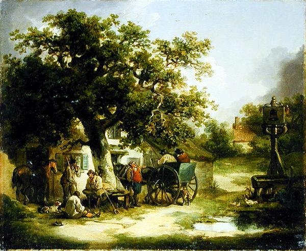 The Bell Inn, Kilburn (olie på lærred) af George Morland
