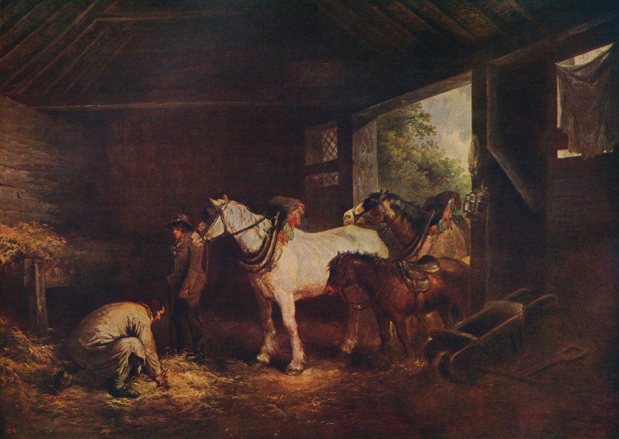 Indersiden af en stald, 1791, c1915 af George Morland