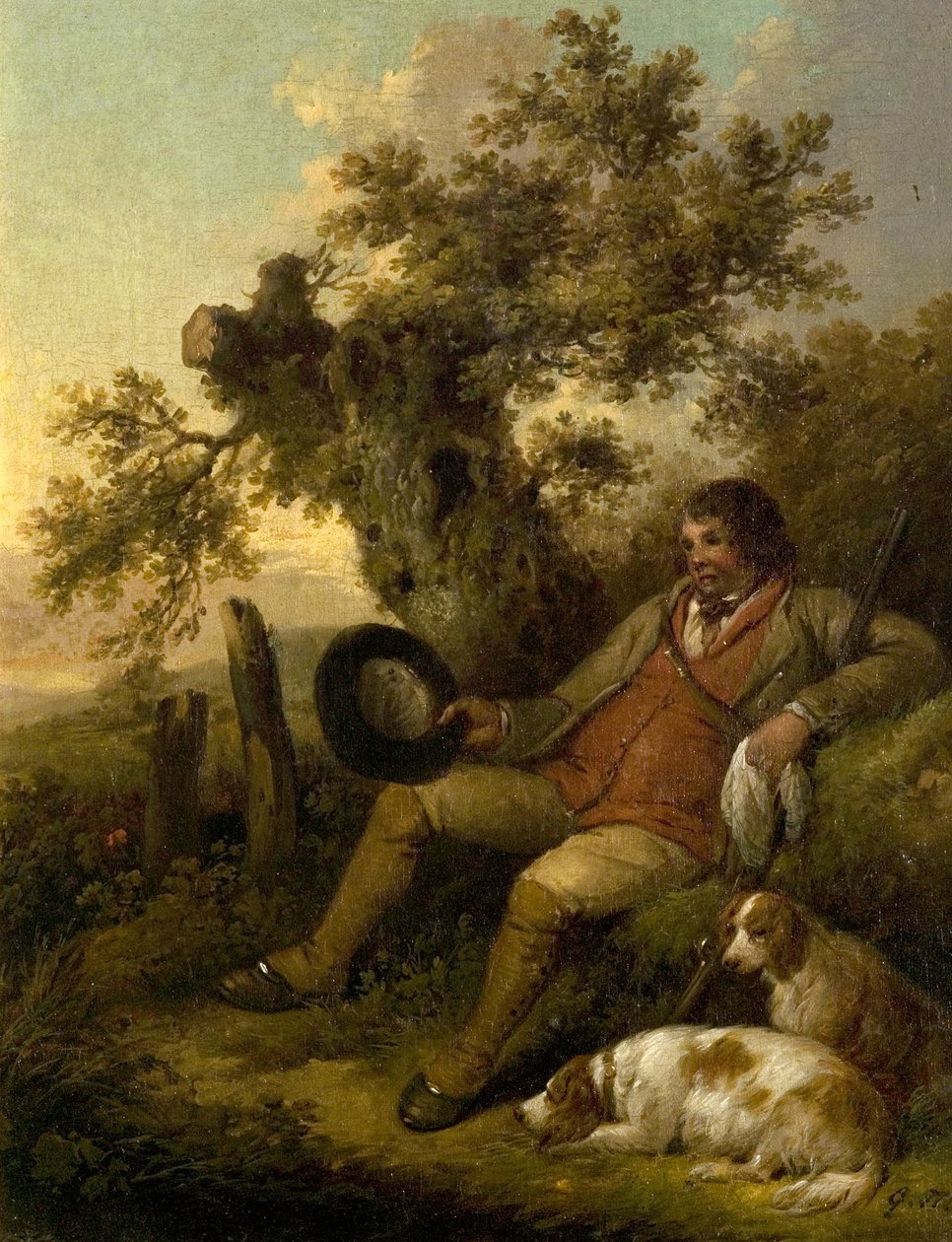 Sportsmanden hviler, c.1790 af George Morland
