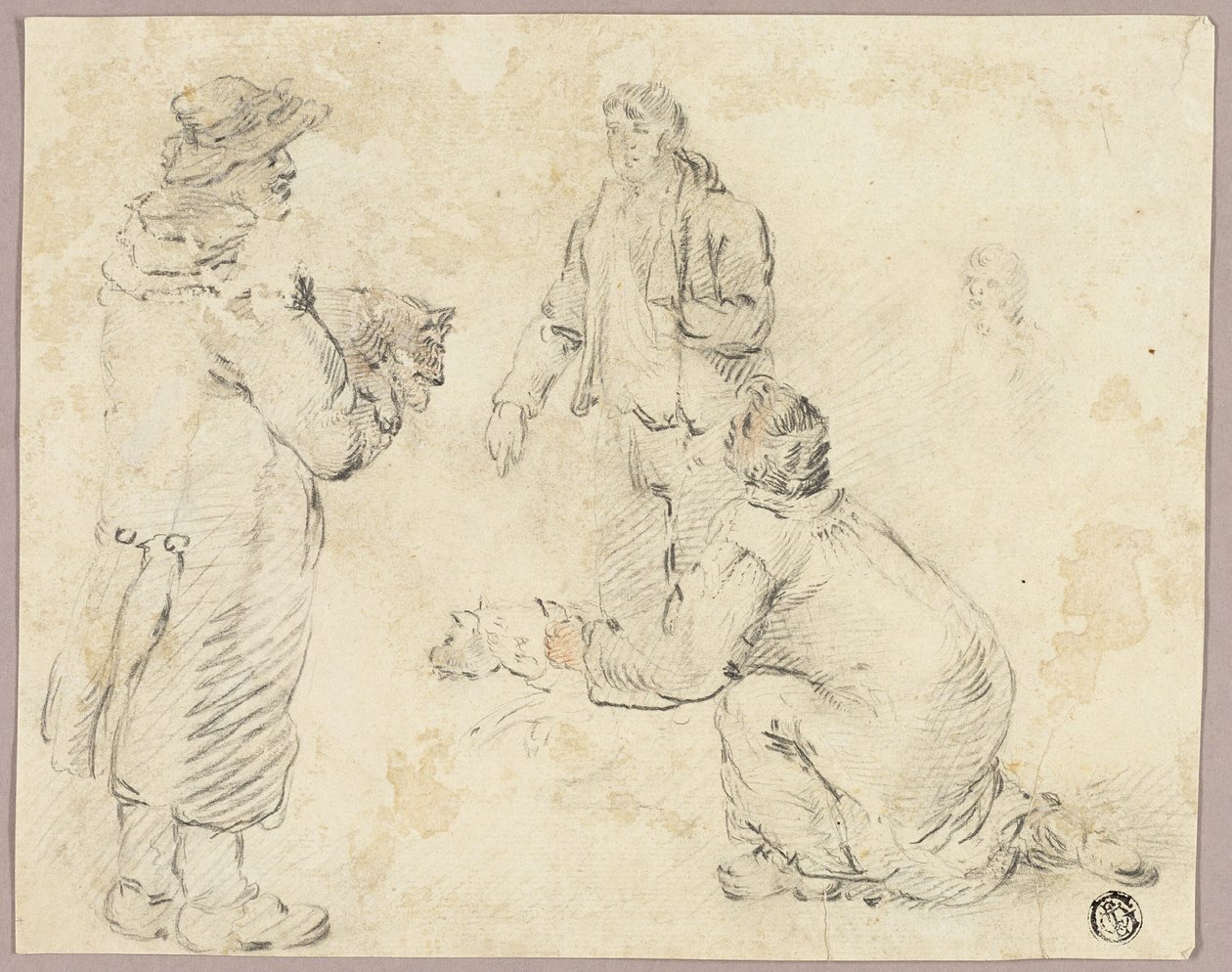 Tre mænd med hunde af George Morland