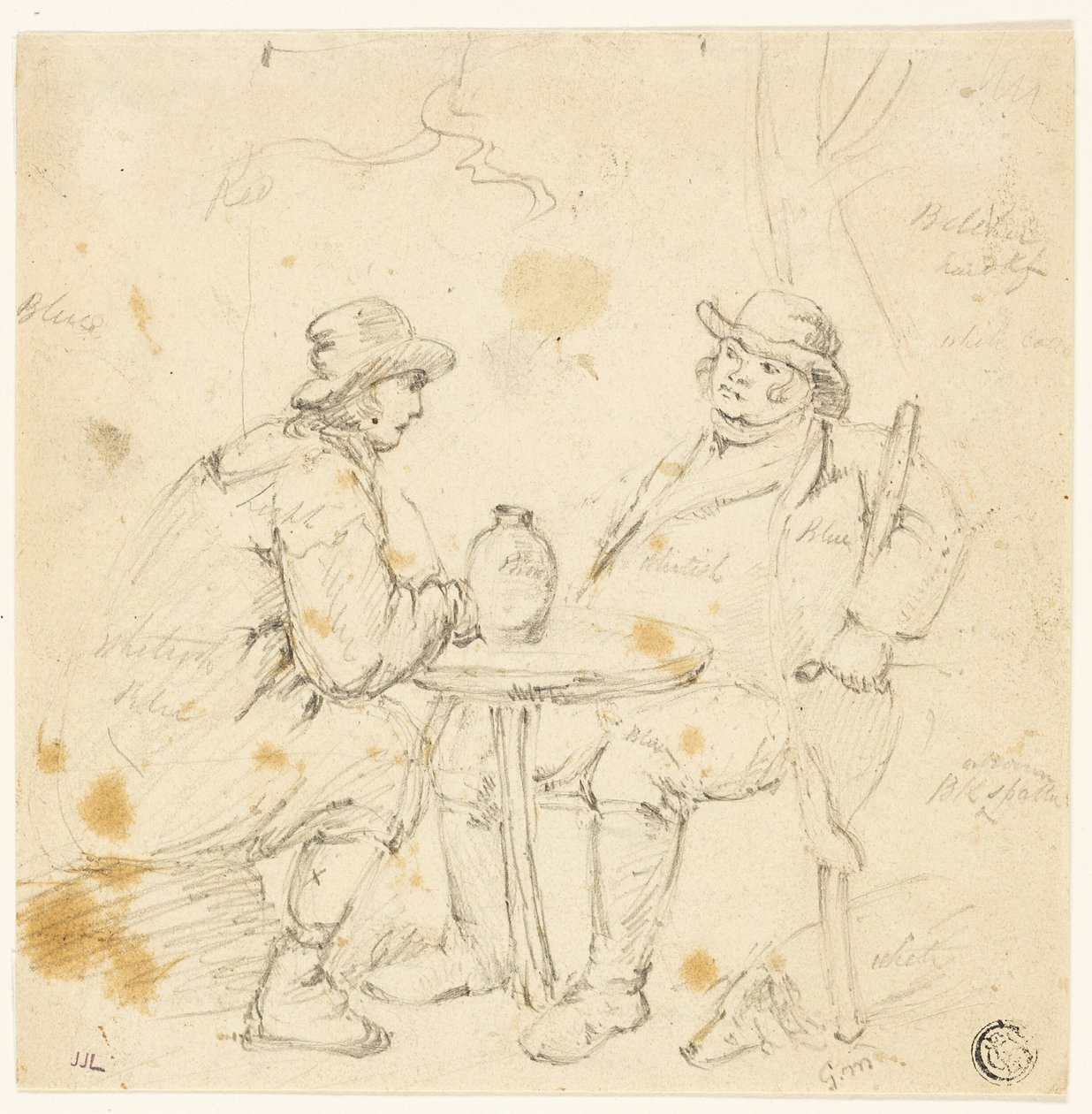 To mænd ved et bord af George Morland