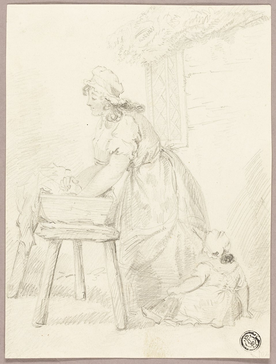 Kvinde vasker tøj af George Morland