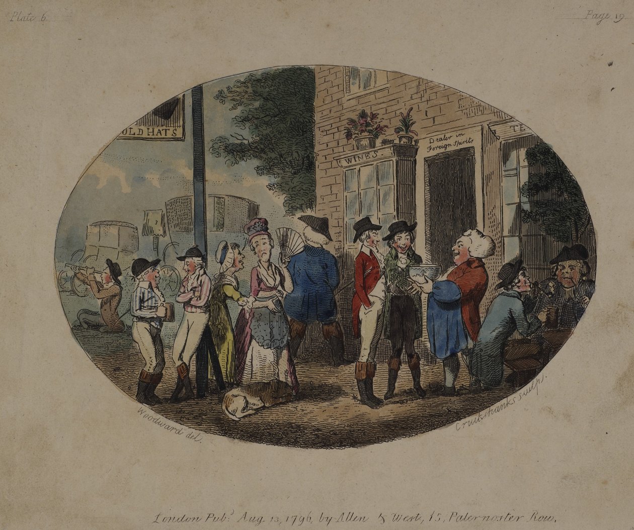 Old Hats Tavern, Uxbridge, 1796 af George Moutard Woodward