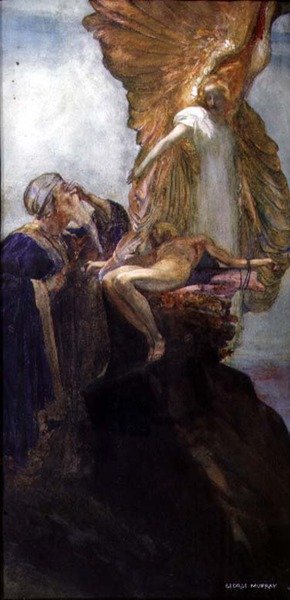 Abraham og Isaac (akvarel på papir) af George Murray