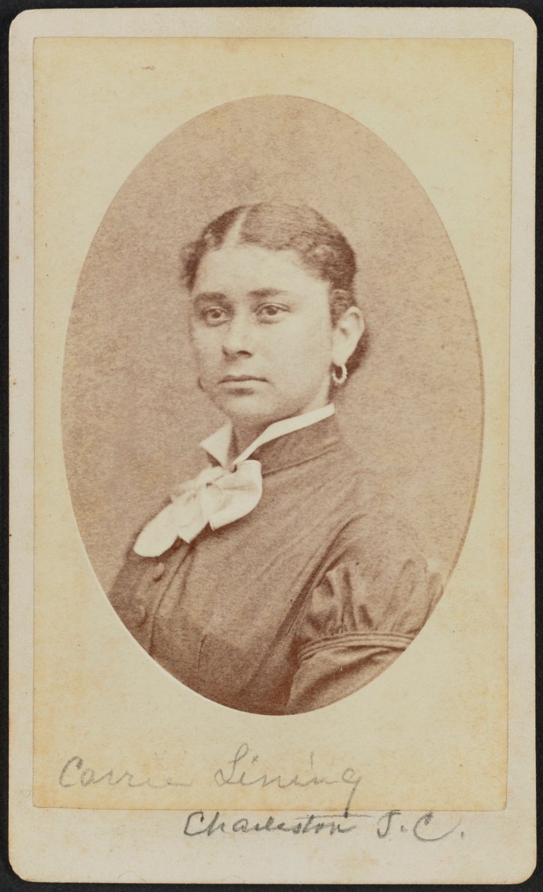 Carte-de-visit portræt af Carrie Lining, ca. 1875. af George N. Barnard