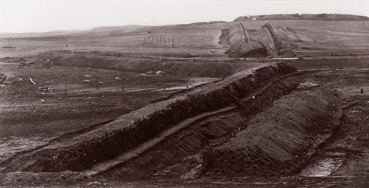 Confederate Earthworks, Centreville, Virginia, 1862. af George N. Barnard