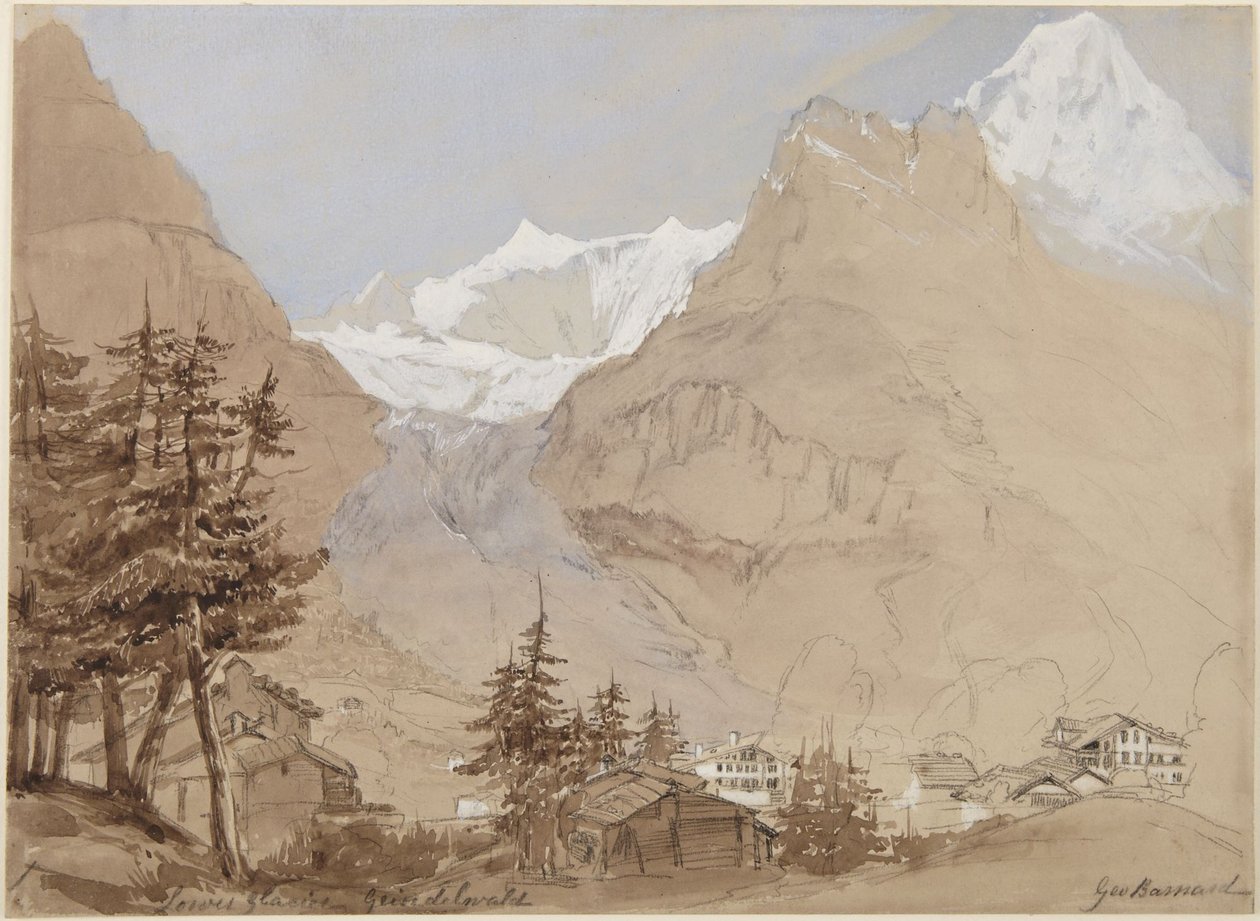 Lower Glacier, Grindelwald af George N. Barnard