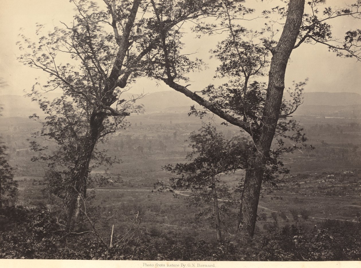 Orchard Knob fra Mission Ridge af George N. Barnard