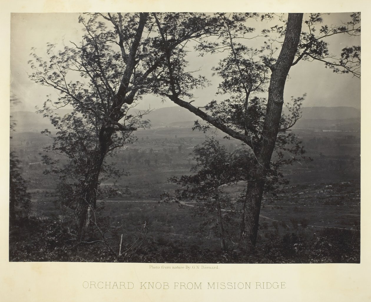 Orchard Knob fra Mission Ridge, 186466. af George N. Barnard