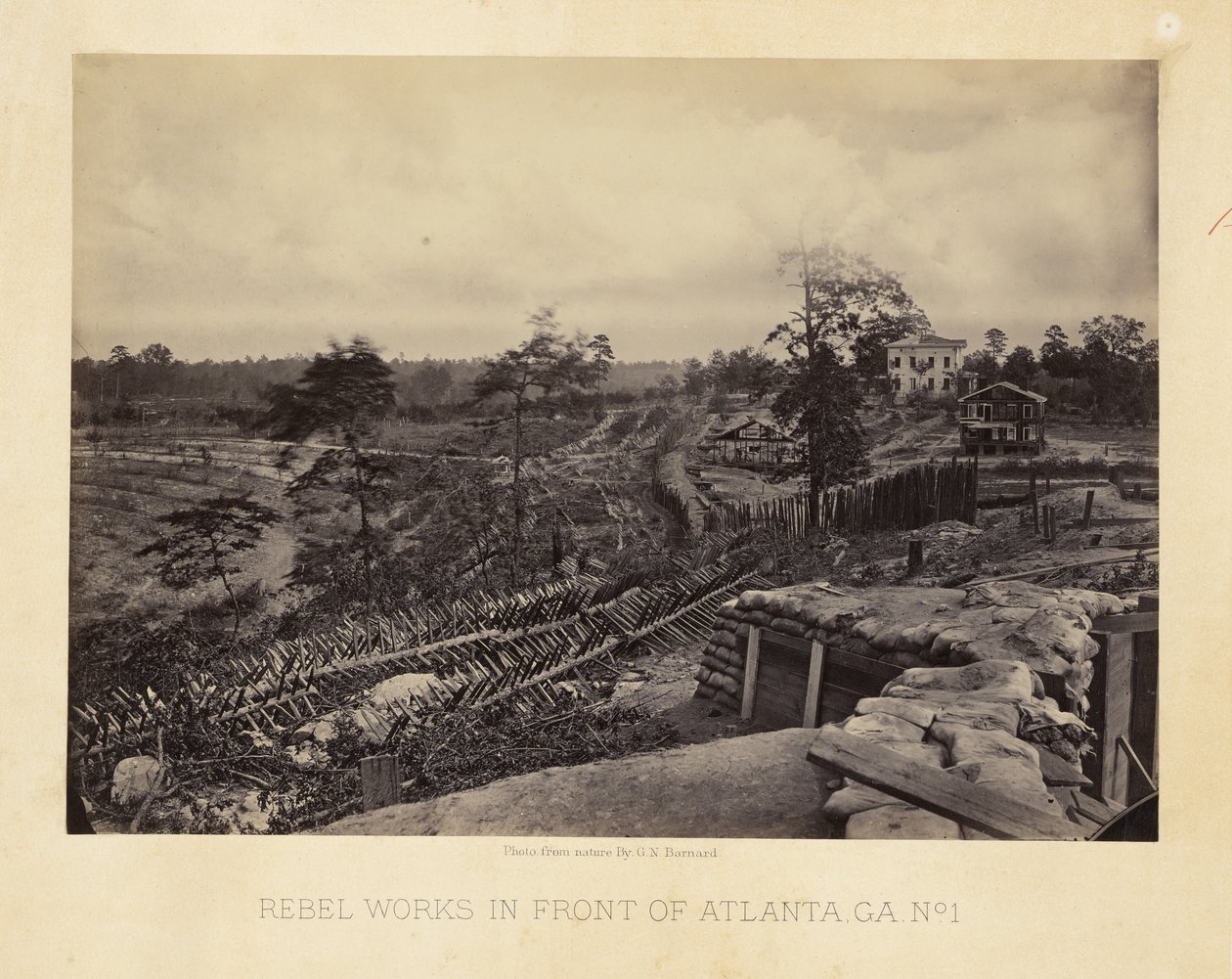 Oprørernes befæstningsværker foran Atlanta, Georgia, nr. 1 af George N. Barnard