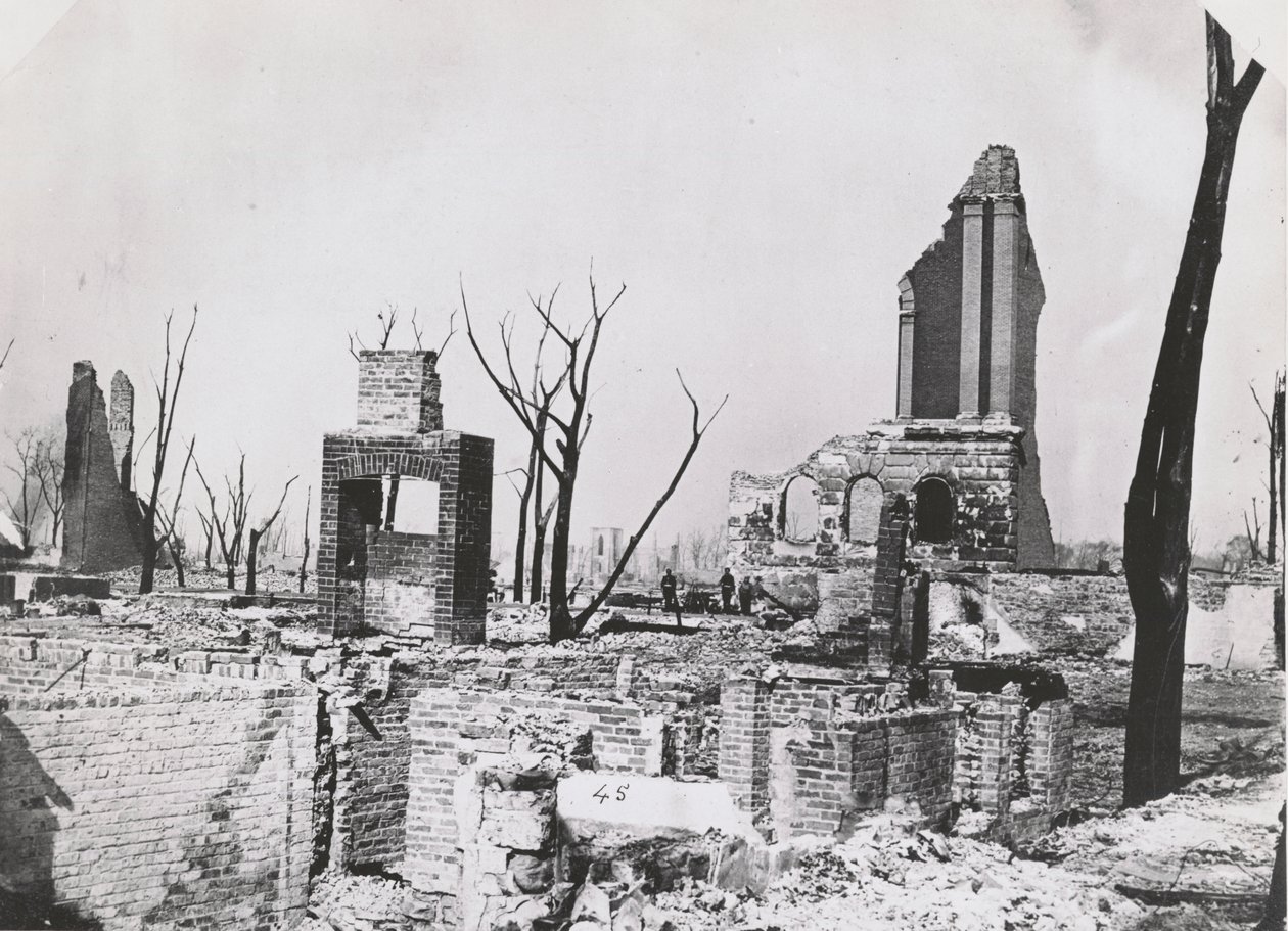 Ruinerne af Chicago Historical Society-bygningen efter Great Chicago Fire, 1871 af George N. Barnard