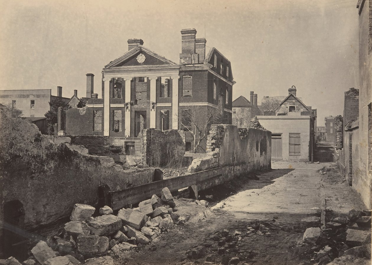 Ruinerne af Pinckney Mansion, Charleston, South Carolina, 1860